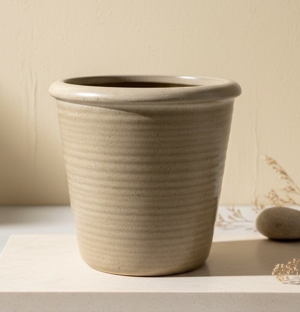Studio McGee Threshold Large Ceramic Planter Modern Farmhouse Taupe